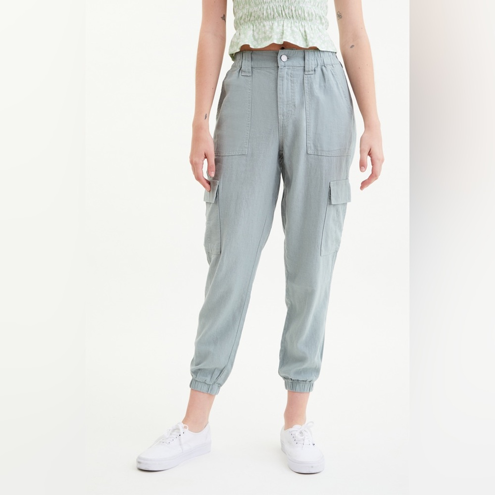 Pacsun Seaspray Linen Cargo Joggers